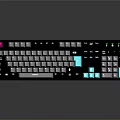 Mechanical Keyboard With Multicolor Keys RGB Backlight And Black Base Design 3d model