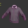 Gray Polo Style Sweater With White Collar And Long Sleeves Casual Wear