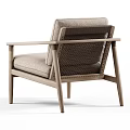 Modern Accent Chair With Wooden Frame And Beige Upholstered Seat Featuring Clean Lines