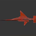 Sleek Red Airplane Model With Futuristic Design And Detailed Structure