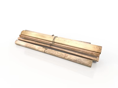 Golden Textured Fabric Rolls Stacked As Home Living Decorative Supplies 3d model