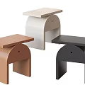Modern Side Tables with Beige Brown Black Colors and Arched Base Design