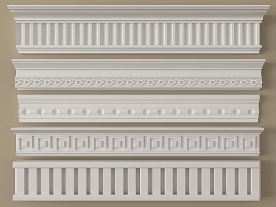 Various Styles of Gypsum Molding With Ornate Patterns For Ceiling Wall Interior Decoration 3d model