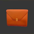 Orange Velvet Envelope Style Box with Small Metal Clasp for Daily Necessities Storage