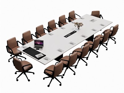 Modern Meeting Table and Chair Office Table and Chair Conference Table Computer Stationery Apple Pen model