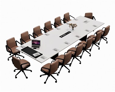 Modern Meeting Table and Chair Office Table and Chair Conference Table Computer Stationery Apple Pen 3d model