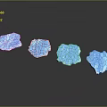 Four Stylish Ice Blue Pendants With Ice Shaped Design On Black Background