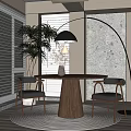 Modern Leisure Table and Chair Dining Table and Chair Combination Dining Table and Chair Seat Combination Coffee Table and Chair 3d model