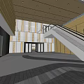 Modern Spacious Shopping Mall Lobby With Multi Level Floors Glass Railings And Bright Lighting