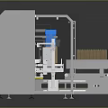 Industrial Automated Packaging Conveyor System With Mechanical Arms And Brown Boxes