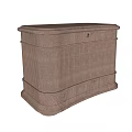 Wooden Bedside Cabinet With Vertical Slat Design And Storage Space