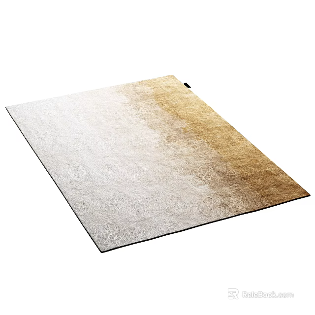 Square Rug With Gradient White To Beige Color And Soft Texture For Living Room 3d model 