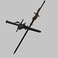 Crossed Gold And Silver Swords With Intricate Wing Decorations And Patterns