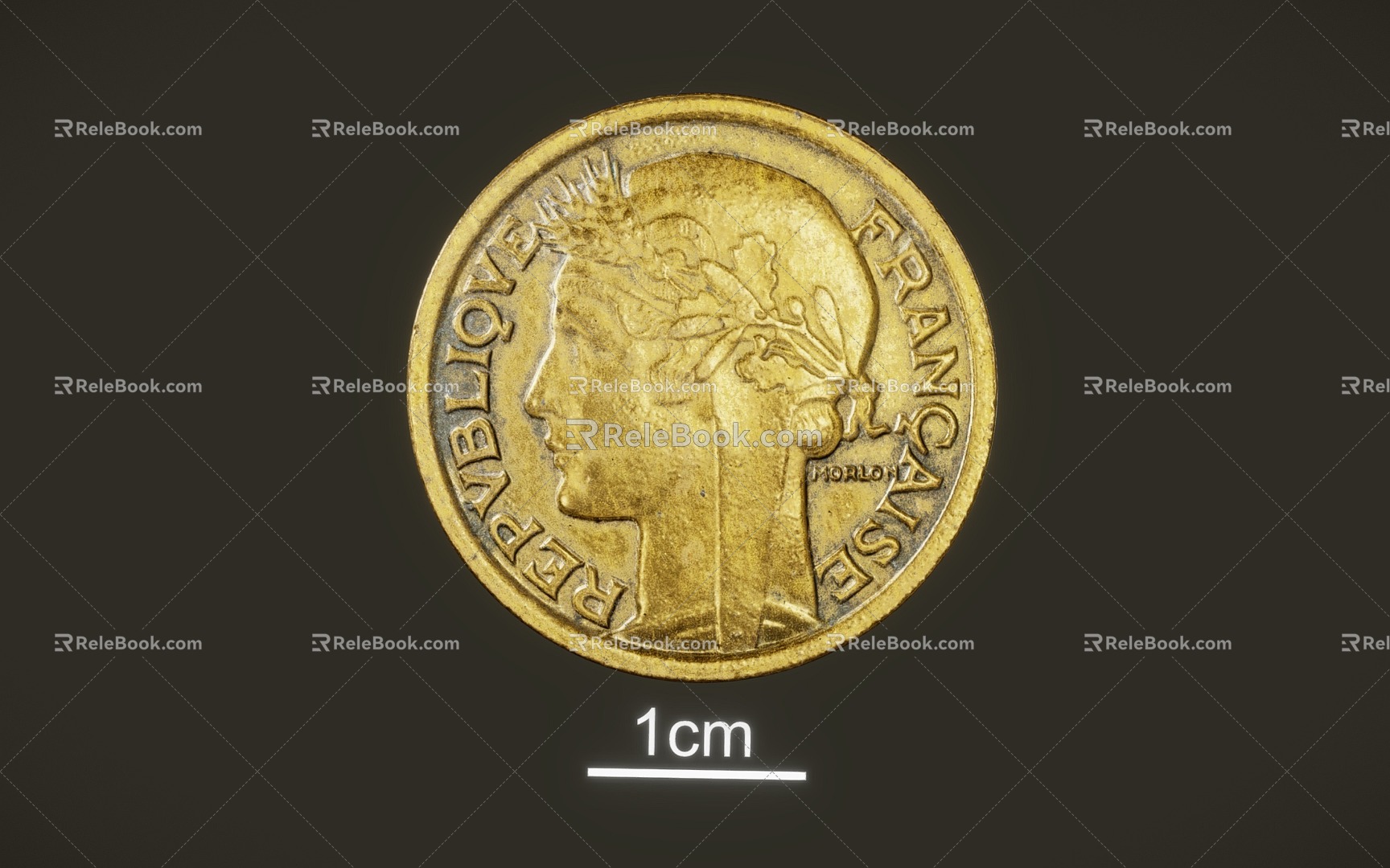 Franc coin coin gold coin currency 3d model