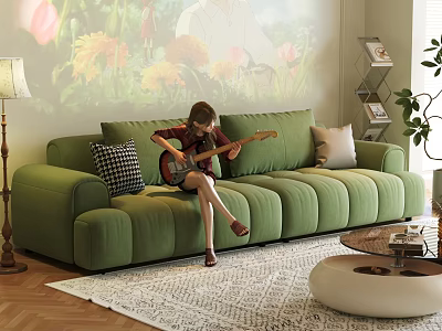 French Living Room Sofa 3d model