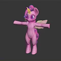 Pink Pony Toy Figure With Wings Mane Tail And Blue Eyes Open Arms