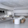 Modern Milk Tea Shop Interior With Stylish Counter Cozy Seating And Bright Lighting