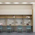 Apartment Desk Quadruple Apartment Desk Dormitory Desk 3d model