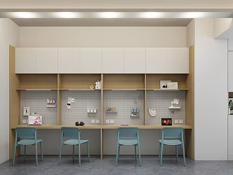 Apartment Desk Quadruple Apartment Desk Dormitory Desk 3d model