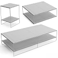 Modern Coffee Tables With Marble And Black Surfaces On Metal Frames 3d model