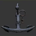 Blue Metal Vintage Anchor Decorative Living Accessory With Rustic Home Design
