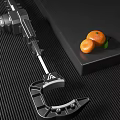 Smart Machine Mechanical Arm Precision Handling Fresh Oranges On Black Countertop 3d model