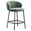 Modern Upholstered Bar Stool With Metal Frame And Multiple Color Options 3d model