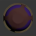 3D Designed Helmet With Red Outer Shell Purple Visor Green Details And Metal Base