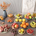 Elegantly Arranged Fresh Fruits with Apples Oranges Bananas Strawberries and Avocados on Kitchen Counter
