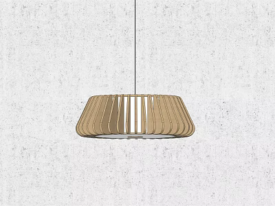 Modern Minimalist Wooden Pendant Light With Slatted Design For Interior Decoration 3d model