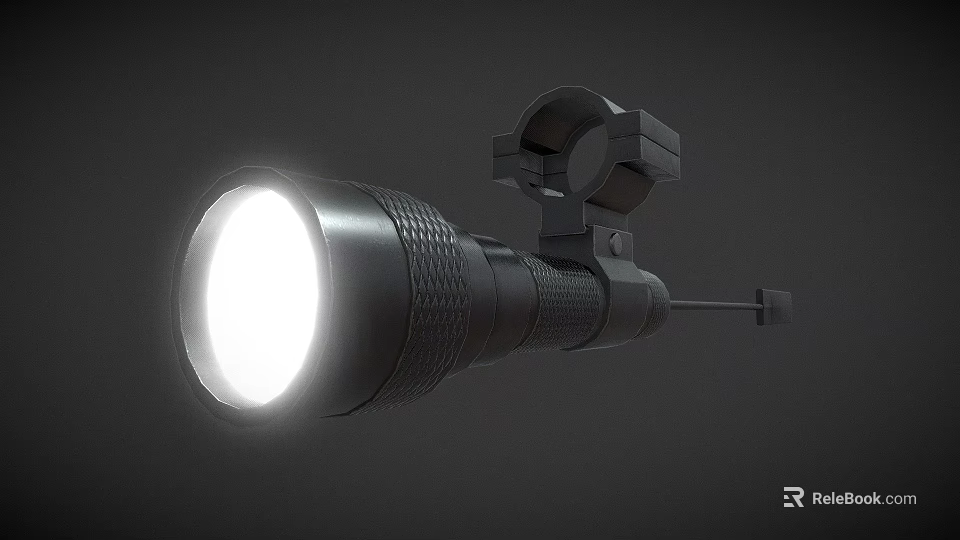 Modern Illuminated Decorative Light Featuring Black Textured Design And Mounting Bracket 3d model