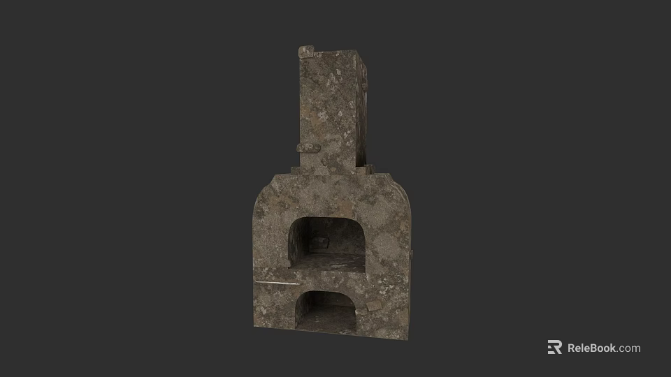 Rustic Stone Fireplace Tools Set With Classic Design And Functional Features 3d model