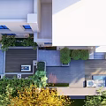 Rockery Stones as Centerpiece in Landscaped Garden with Lush Greenery and Pathways
