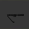 Modern Tactical Firearm with Black Body Red Dot Scope and Suppressor 3D Render 3d model