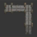 Sturdy Industrial Scaffolding Structure With Metal Frames Multiple Platforms And Support Legs