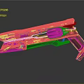 Futuristic Gun With Sleek Black Metal Body And Streamlined Design