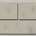Modern Minimalist Feature Wall With White Concentric Circle Patterns And Textured Surface 3d model