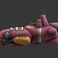 Pink 2106 Vehicle With Yellow Accents And Cartoonish Futuristic 3D Model Design
