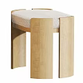 Modern Minimalist Stools With Black And Light Wood Legs And Padded Seats