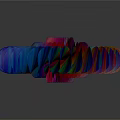 Colorful Floral Spiral Vase with Vibrant Gradient Hues and Petal Edges