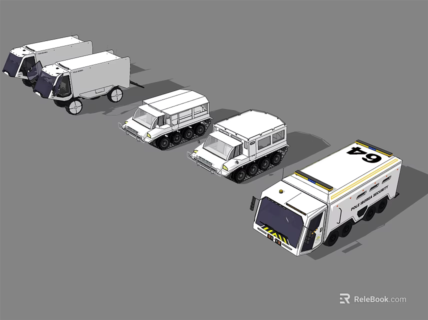 Assorted Trucks And Vans With Various Sizes And Distinct Designs 3d model 