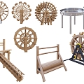 Waterwheel combination 3d model