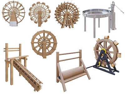 Waterwheel combination 3d model