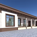 Modern Single Family House Exterior With White Walls Brown Roof And Porch Steps