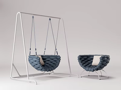 Modern Woven Leisure Chairs With Swing And Stand Designs For Home Decor 3d model