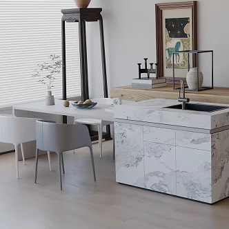 Modern table combination 3d model
