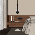 Modern bedside chandelier 3d model