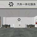 Modern Automotive Integrated Service Storefront Reception With Stylish Lighting And Car