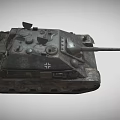 Vintage Military Tank With Long Barrel And Rustic Metal Exterior Details