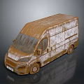 Old Rusty Van With Weathered Exterior And Rust Patches On Body Surface